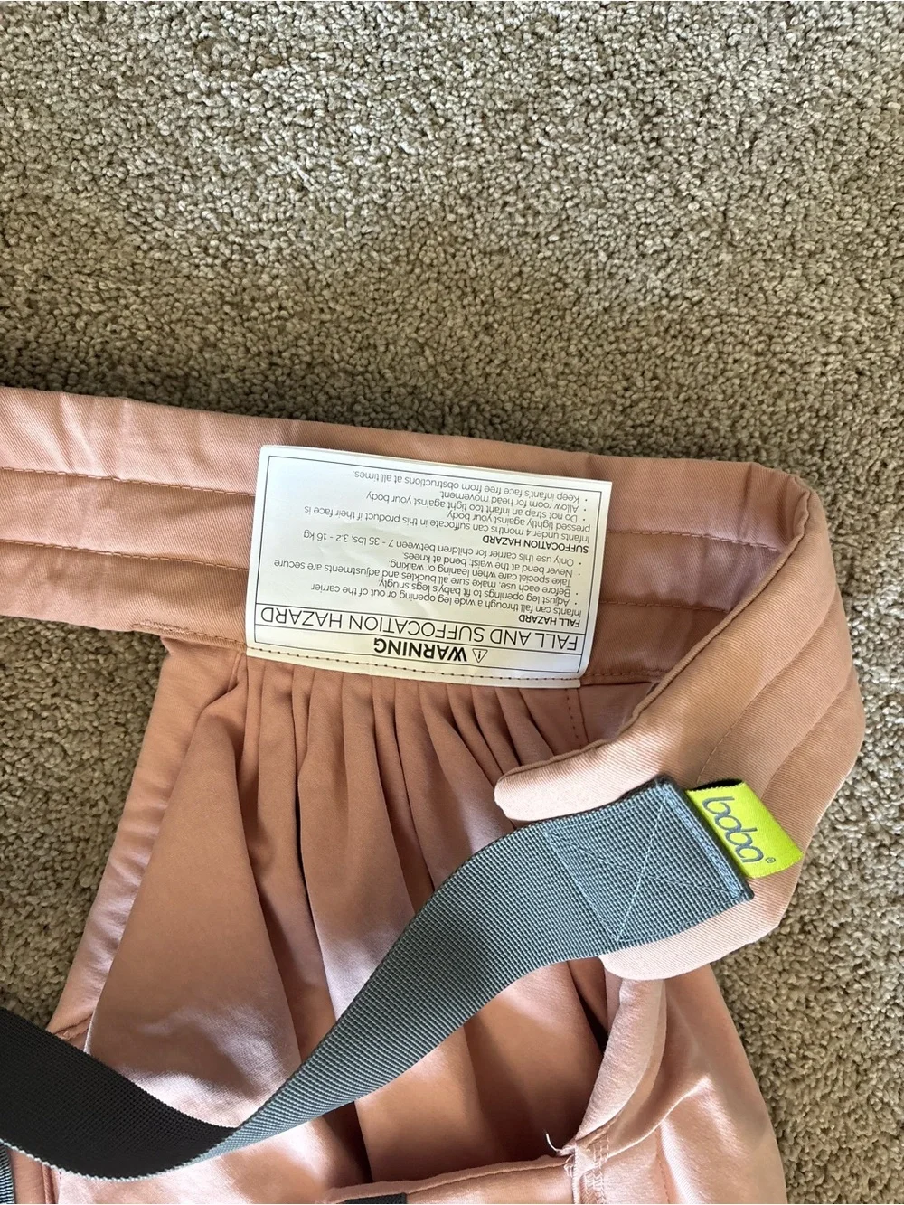 Ergonomic Blush Pink Carrier with Supportive Straps